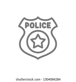 Police badge line icon.