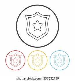 police badge line icon