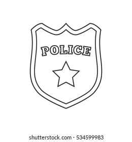 Police badge line icon