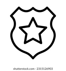 police badge line icon illustration vector graphic