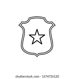 Police badge line icon, officer and law, shield with star sign, vector graphics, a linear pattern on a white background. Vector illustration.  eps 10.