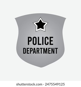 Police badge line icon, officer and law, shield with star sign, vector graphics, a linear pattern on a white background, Police badge icon.
