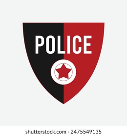 Police badge line icon, officer and law, shield with star sign, vector graphics, a linear pattern on a white background, Police badge icon.