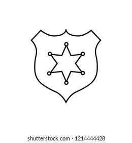 Police badge line icon. This simple element illustration can be used for web and mobile.