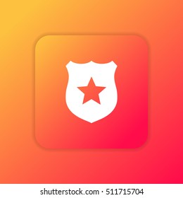 Police Badge orange bright app ui/ux Icon / Logo design