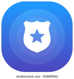 Police Badge Purple - blue circular UI/UX App Icon / Logo Design