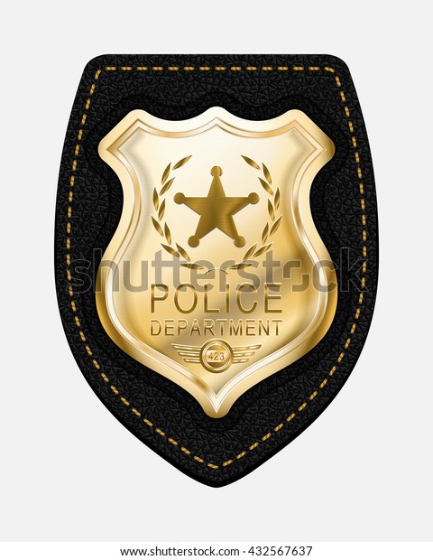 Police Badge Realistic Vector Golden Police Stock Vector (Royalty Free ...