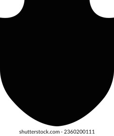 Police badge shape. Security, football patches isolated on white background. shield shape protection, black security and football badge