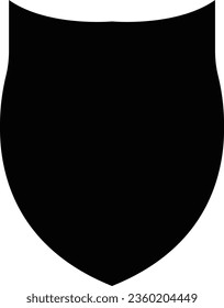 Police badge shape. Security, football patches isolated on white background. shield shape protection, black security and football badge