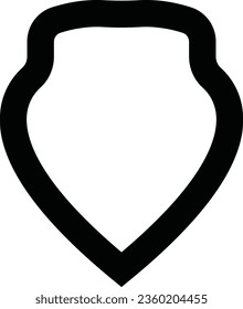 Police badge shape. Security, football patches isolated on white background. shield shape protection, black security and football badge