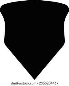 Police badge shape. Security, football patches isolated on white background. shield shape protection, black security and football badge