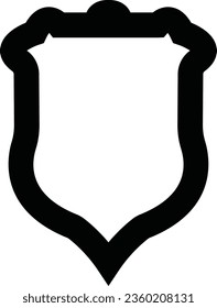 Police badge shape. Security, football patches isolated on white background. shield shape protection, black security and football badge