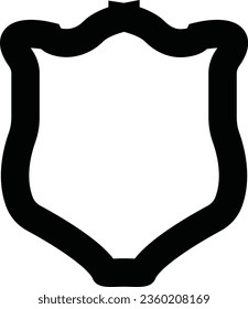 Police badge shape. Security, football patches isolated on white background. shield shape protection, black security and football badge