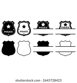 Police Badge Shield Monogram Graphic Set