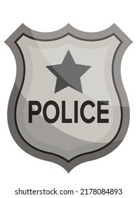 Police Badge Silver Steel Vector Illustration Stock Vector (Royalty ...