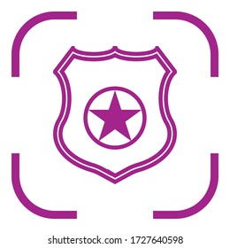 Police badge simple icon. Flat desing