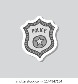 police badge sticker doodle icon