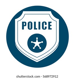 police badge two tone button icon image vector illustration design 