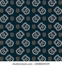 Police Badge vector art design repeating pattern colorful illustration background