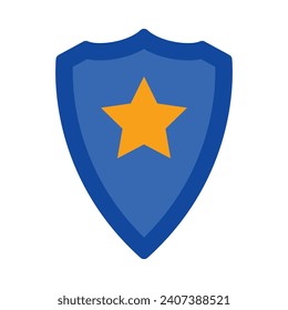 Police Badge Vector Flat Icon For Personal And Commercial Use.
