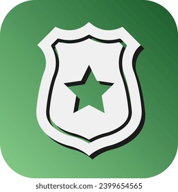 Police Badge Vector Glyph Gradient Background Icon For Personal And Commercial Use.
