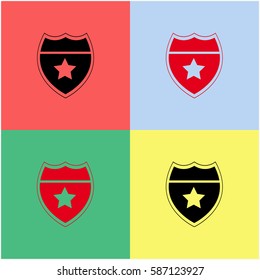 Police badge vector  icon.