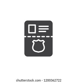Police badge vector icon. filled flat sign for mobile concept and web design. Sheriff badge solid icon. Symbol, logo illustration. Pixel perfect vector graphics