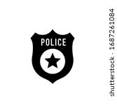 Police badge vector icon illustration isolated on black background