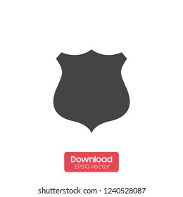 Police badge vector icon illustration isolated on black background