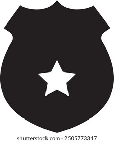 Police badge vector icon illustration isolated on black background