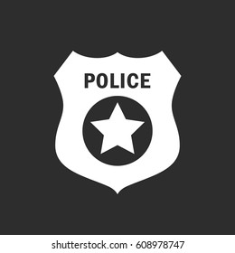 Police badge vector icon illustration isolated on black background svg