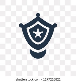 Police badge vector icon isolated on transparent background, Police badge transparency concept can be used web and mobile