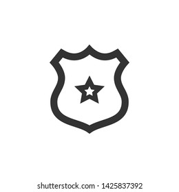 Police badge vector icon, monocolor symbol
