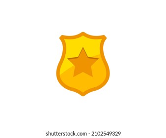 Icono aislado del vector de la insignia de la policía. Ilustración de Emoji. Emoticono vectorial de insignia policial