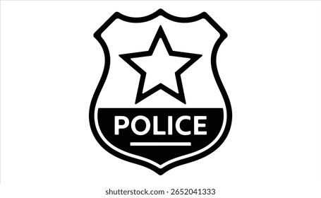 Ícone de escudo de aplicação da lei do vetor do crachá da polícia