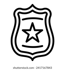 Police Badge Vector Line Icon Design