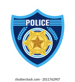 Police badge vector. Sheriff, marshal label illustrations. Law enforcement emblems for national days. Ranger, policeman  medallions. Signs, stickers of security federal agent.