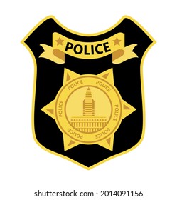 Police Badge Vector Sheriff Marshal Label Stock Vector (Royalty Free ...