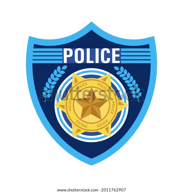 Police Badge Vector Sheriff Marshal Label Stock Vector (Royalty Free ...