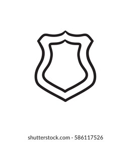 Police badge vector sketch icon isolated on background. Hand drawn Police badge icon. Police badge sketch icon for infographic, website or app.