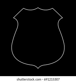 Police badge white icon .