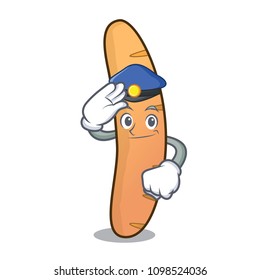 Police baguette character cartoon style