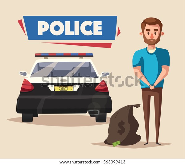 Police banner.\
Cartoon vector\
illustration