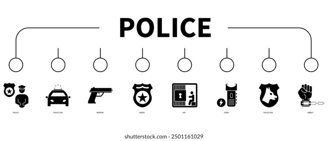 police banner web icon vector illustration concept