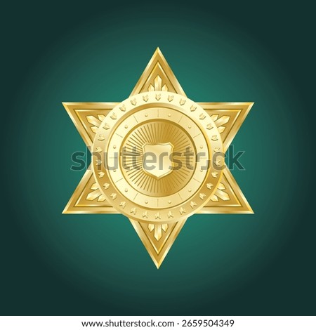 Police Batch Gold Star Design