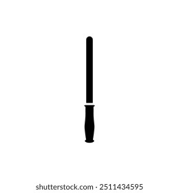 Police baton black and white flat vector icon design