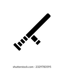 Polizeibaton-Vektorgrafik mit ausgefülltem Symbol