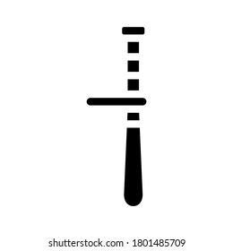 Polizei-Baton-Glyphe-Symbol Vektorgrafik. Polizeiakademie-Schild. isoliertes Kontursymbol