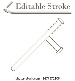 Police Baton Icon. Editable Stroke Simple Design. Vector Illustration.
