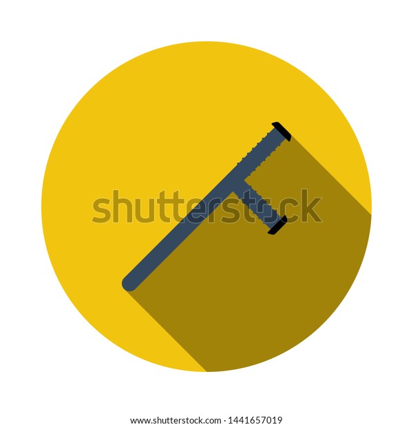 Police Baton Icon Flat Circle Stencil Stock Vector Royalty Free